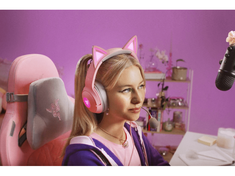 Razer Kraken Kitty V2 fejhallgató, rózsaszín (RZ04-04730200-R3M1)