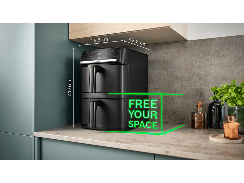 Bosch MAFD661B4 Serie 6 Kétfiókos emeletes airfryer