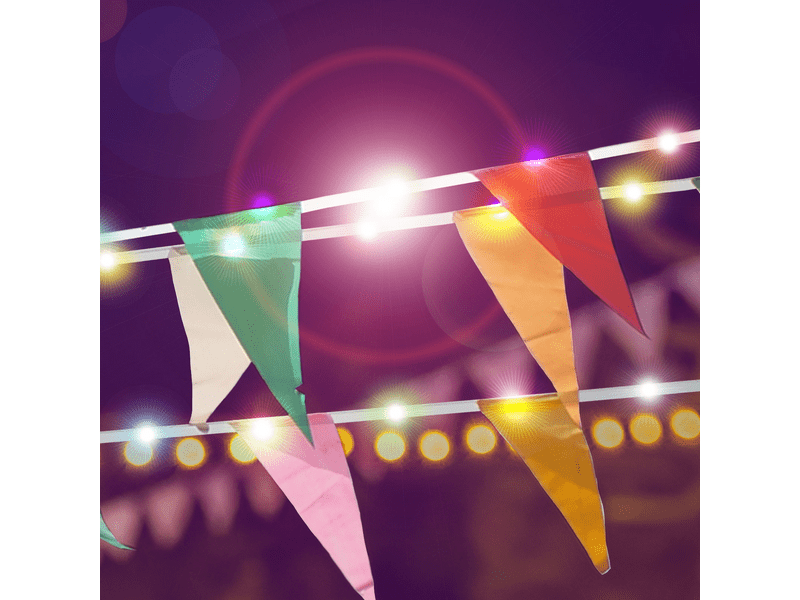 Garden of Eden 11734 Szolár zászlós fényfüzér, 4 m