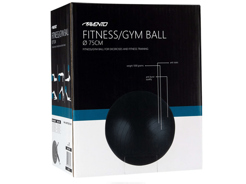 Avento ABS Gym Ball gimnasztika labda, 75 cm, fekete (40344)