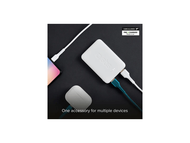 SBS Pocket Line 5000mAh powerbank, bijela (TEBB5000POCW)