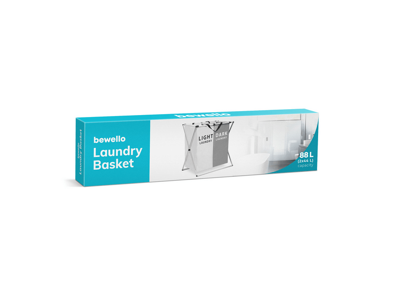 Bewello BW2034C Összecsukható szennyestartó kosár, 3 rekesz