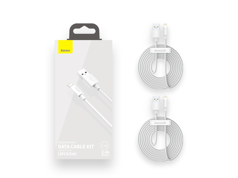 Baseus Simple Wisdom USB-A – iPhone kábel, 2 db (TZCALZJ-02)