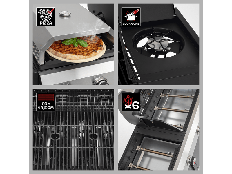 Landmann 11937 Caliano Gázgrillkocsi 6.1, Pizzakemencével