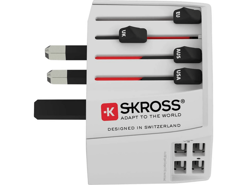Skross Világutazó hálózati átalakító, 4xUSB (1.302961)