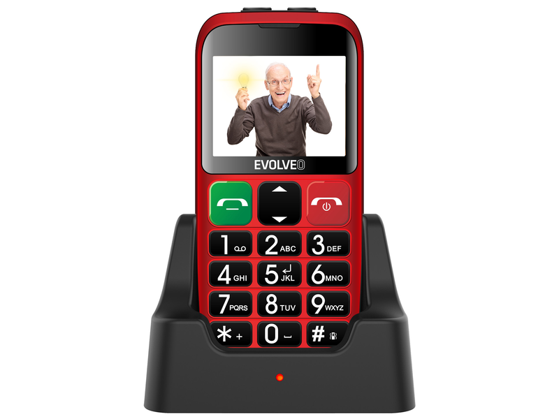 EVOLVEO EasyPhone EB (EP850) Senior mobiltelefon töltőállvánnyal, piros
