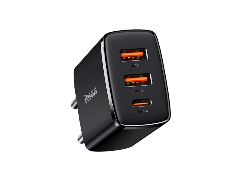 Baseus Compact hálózati gyorstöltő, 30W, fekete (CCXJ-E01)