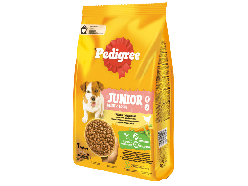 Pedigree Junior száraztáp baromfival és zöldségekkel, 7 kg