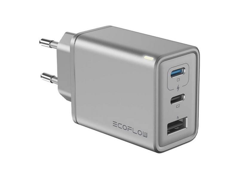 EcoFlow Rapid 65W GaN töltő, ezüst-fekete