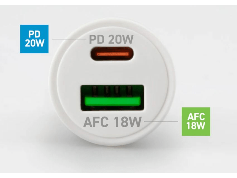 SBS PD 20W/AFC 18W auto punjač, bijeli (TECRPD20W)