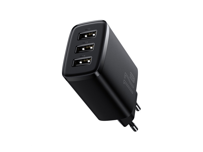 Baseus Compact 3xUSB-A hálózati töltő, 17W (CCXJ020101)