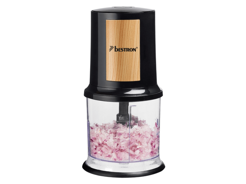 Bestron AKC200BW sjeckalica za hranu, crna/drvena