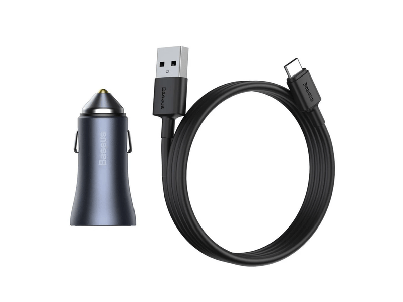 Autós töltő USB/USBC,40W,USB-C kábellel