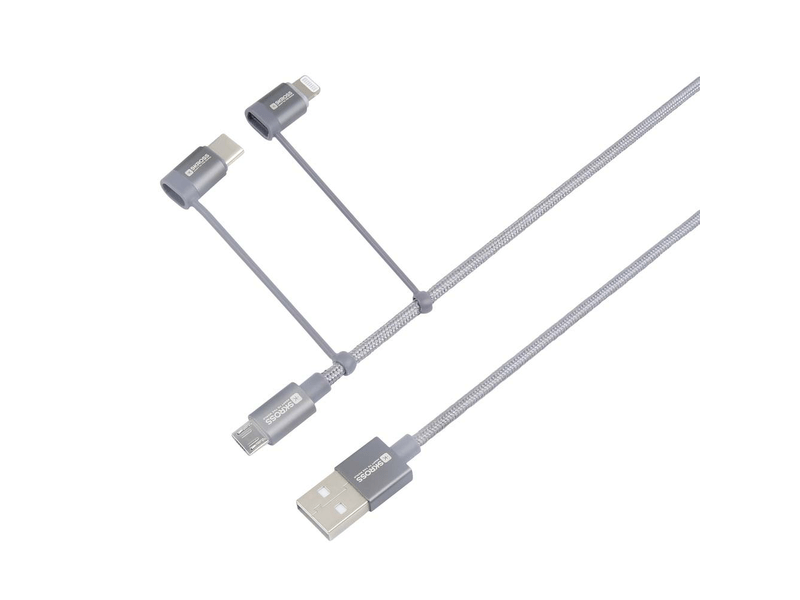 SKROSS USB kábel,mUSB,USBC,lighning,1.2m