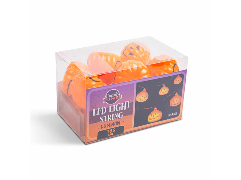 Halloween LED-es fényfüzér tök