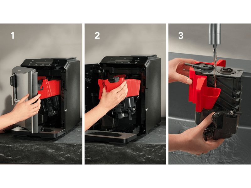 Siemens EQ.300 Automata kávéfőző, titán/fekete (TF305E04)