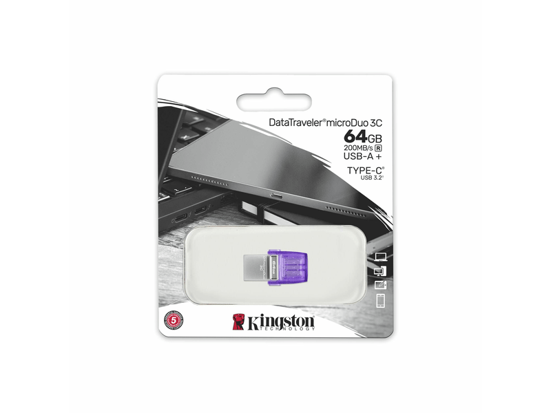 KINGSTON 64GB microDuo USB-A+USB-C