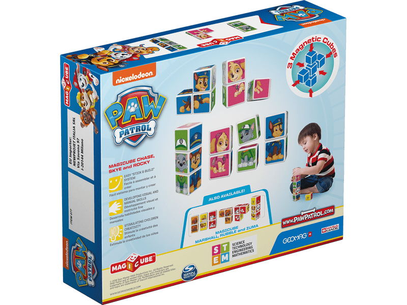 Geomag Magicube Mancs Őrjárat mágneses építőszett, Chase/ Sky/ Rocky (20GMG00077)