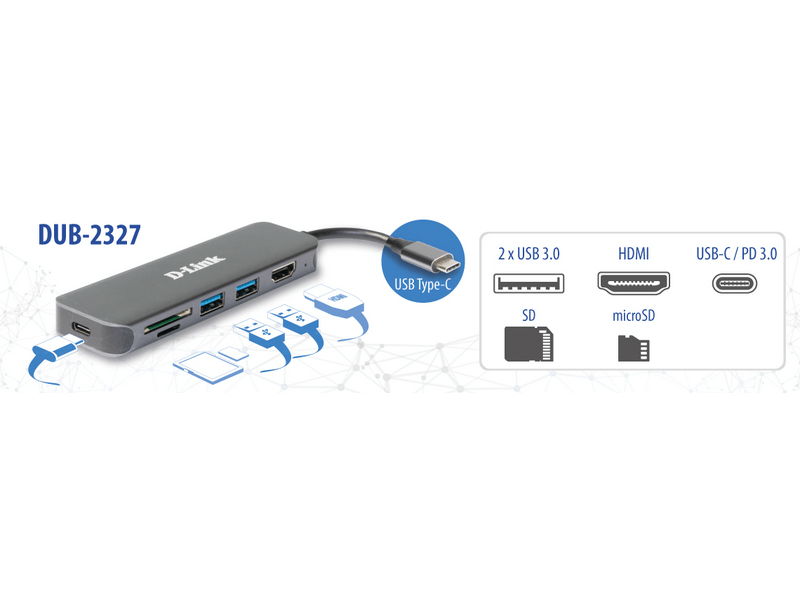 D-Link DUB-2327 6-in-1 USB-C HUB