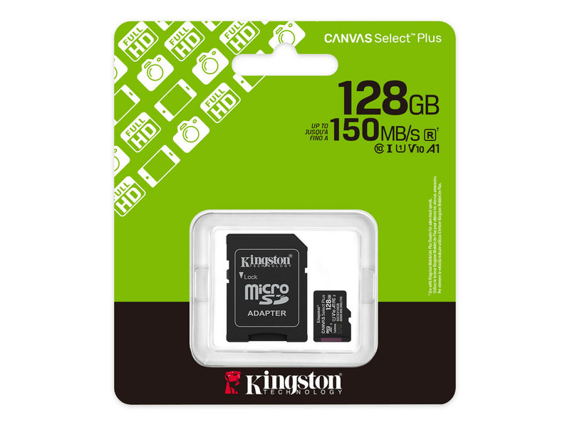 Kingston Canvas Select Plus microSD kártya, 128 GB (SDCS3/128GB)