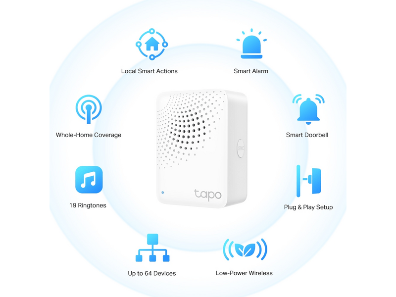 TP-Link Tapo H100 Smart IoT Hub + csengő/sziréna