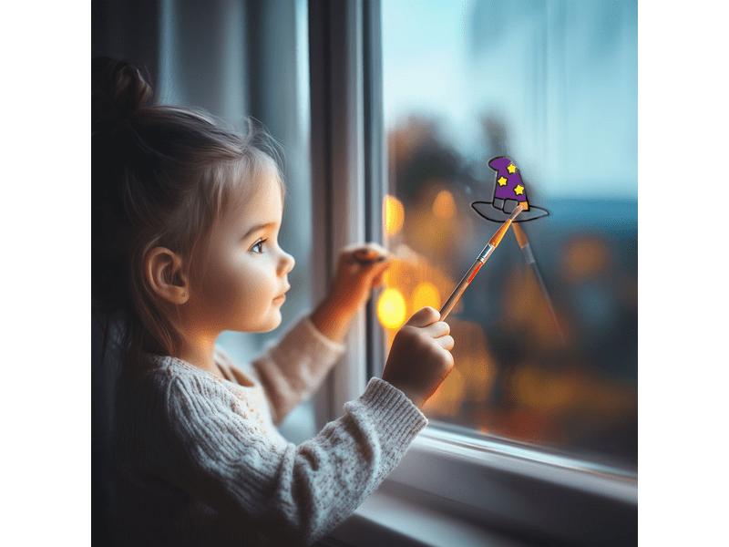 Family 56548B Halloween-i kifesthető ablakdekor - boszorkánykalap