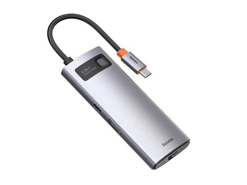 Baseus Metal Gleam 6-in-1 USB Type-C HUB (CAHUB-CW0G)