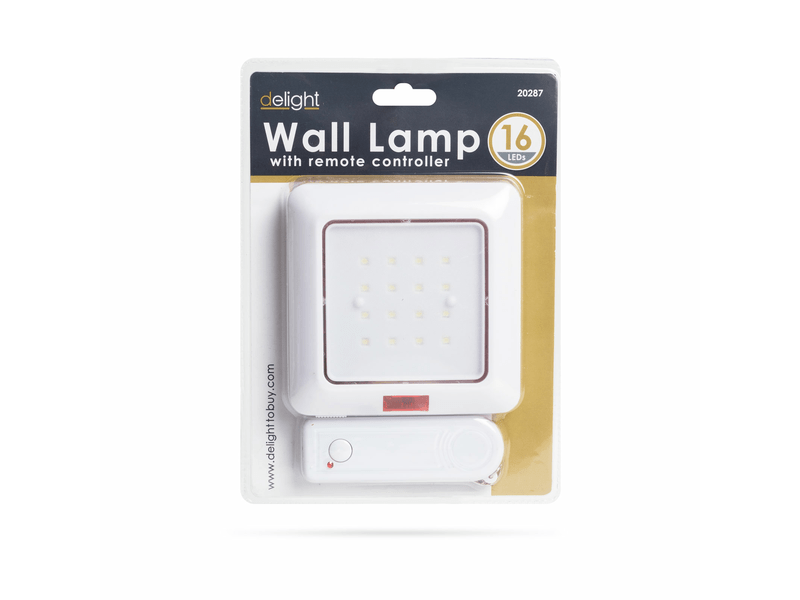 Fali lámpa 12x12cm 16 LED távirányítóval