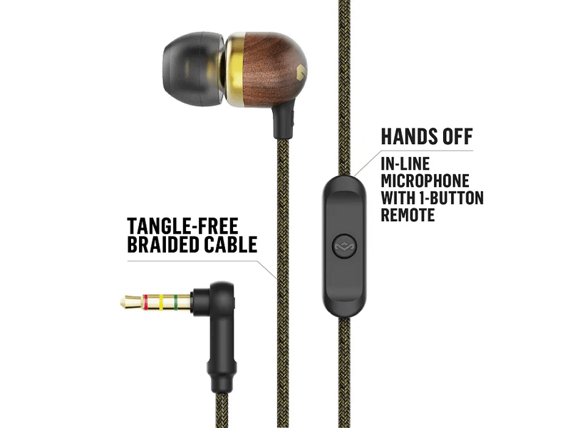 Marley Smile Jamaica Signature Brass Vezetékes fülhallgató (EM-JE041-BA)