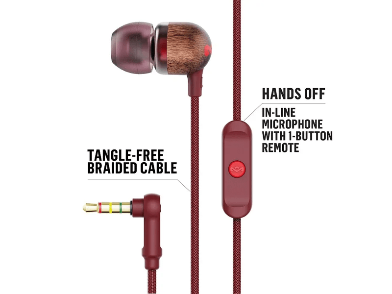 Marley Smile Jamaica Red Vezetékes fülhallgató (EM-JE041-RD)