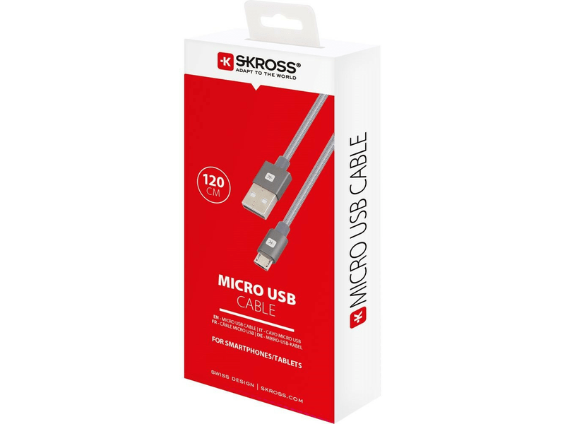 SKROSS USB kábel,töltő,microUSB,1.2m