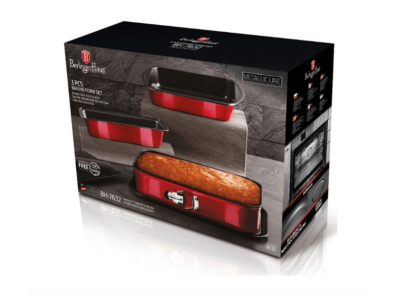 Berlinger BH-7632 3 részes sütőforma készlet, Burgundy