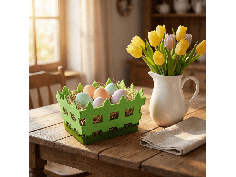 Family 57962 Húsvéti filc kosár, kerítés forma
