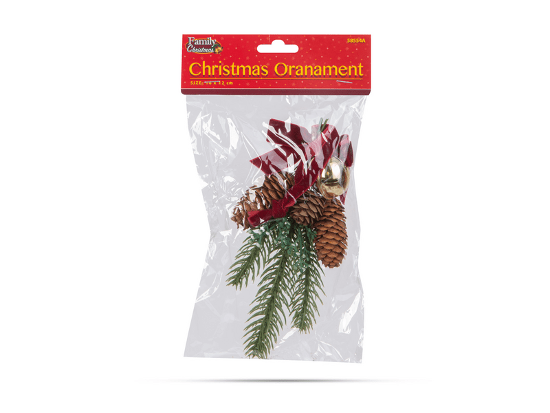 Family 58554A Karácsonyi ajtódekoráció, műfenyő tobozzal