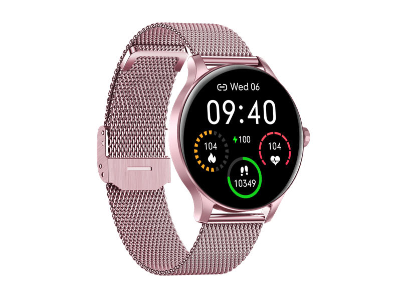 Garett Classy Okosóra, rózsaszín, acél szíj