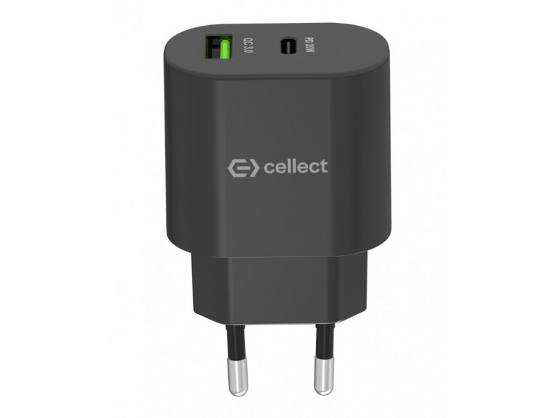 Cellect 20W USB-A/USB-C Hálózati gyorstöltő adapter (MTCB-PD20WNE-BK)