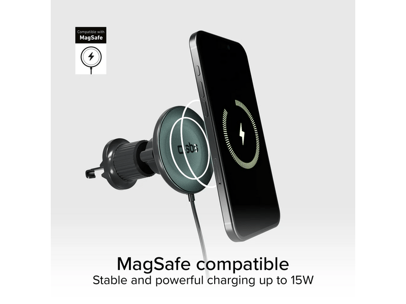 SBS Circle MagSafe 15W Autós tartó, fekete (TESUPPMAG15WVENT)