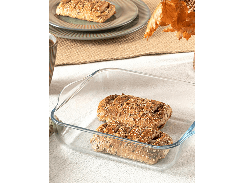 Borcam Jénai hőálló szögletes sütőtál, 2L (59034)