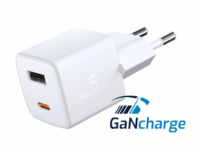 Swissten GaN mini hálózati töltőadapter, PD, 30W (22056100)
