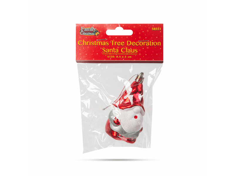 Family 58551 Karácsonyfadísz, glitteres mikulás