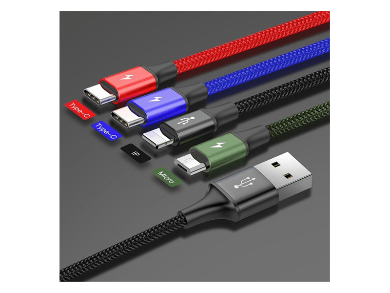 Baseus Rapid 4-in-1 USB kábel, 1.2m, fekete (CA1T4-B01)
