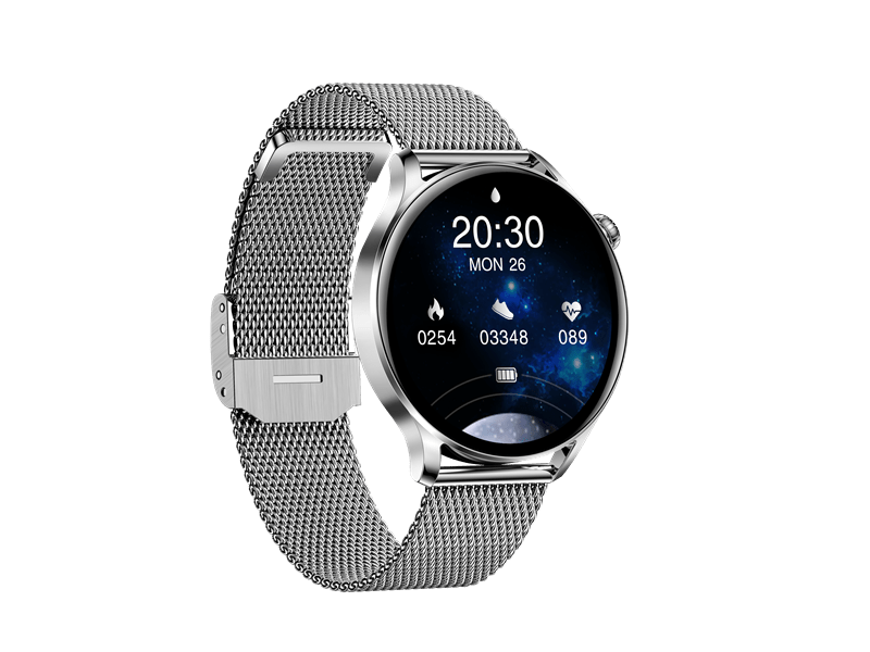 Garett Lady Elegance RT Okosóra, ezüst, acél szíj