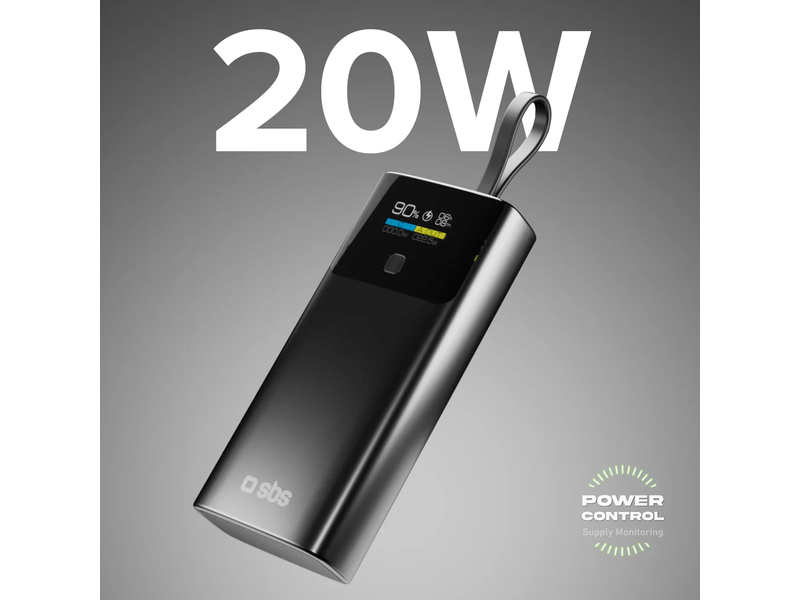 SBS 10000mAh 20W LCD PD PowerBank (TTBB10000LCPDD20)