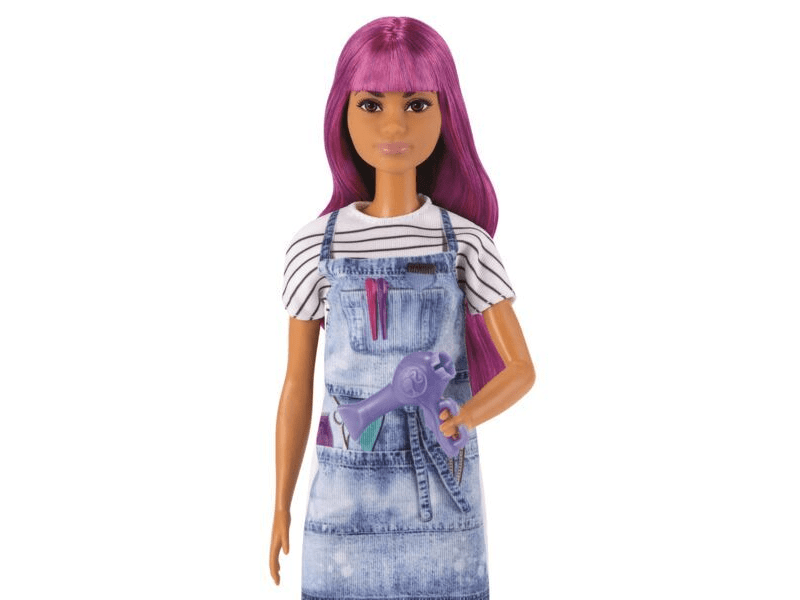 Barbie karrierista babák: Lila hajú fodrász (DVF50 GTW36)