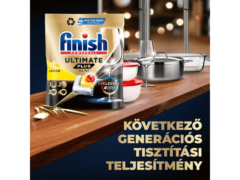 Finish Ultimate Plus All in 1 mosogatógép-kapszula, Lemon, 90 db