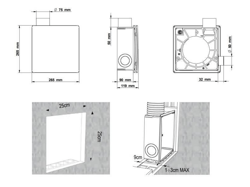 Aerauliqa QXD-80T Szellőztető Ventilátor WC csésze elszívásához