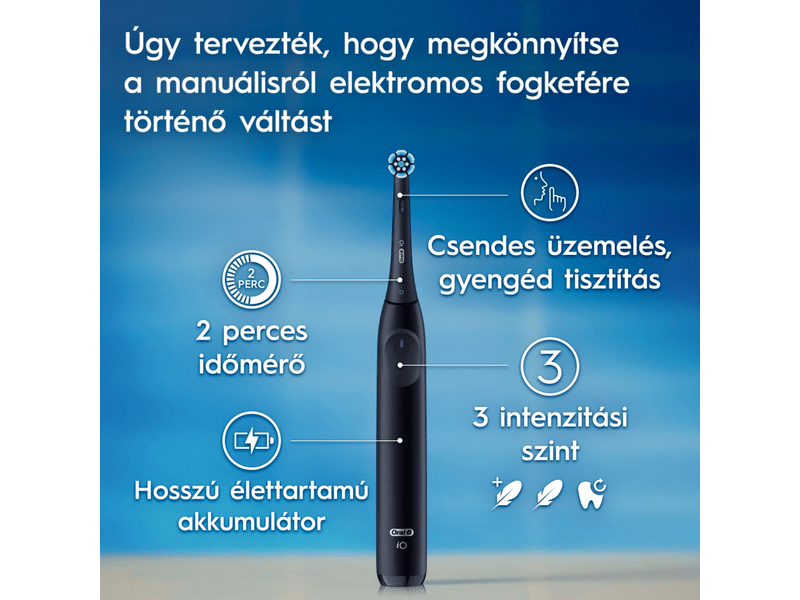 Oral-B iO 2 Elektromos fogkefe utazótokkal, éjfekete