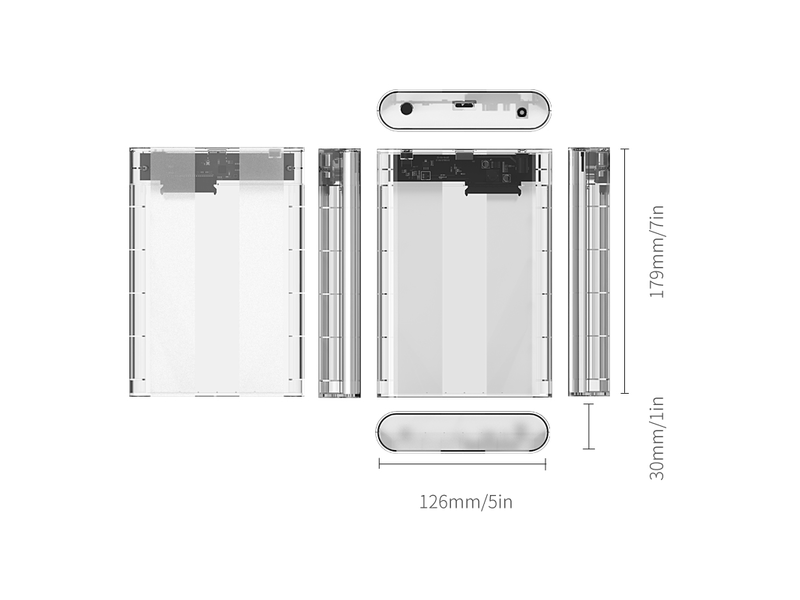 Külső HDD Ház 3.5,max16TB,átlátszó