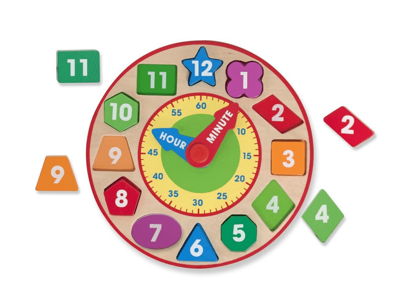 Melissa & Doug Fa készségfejlesztő játék, Formaillesztő óra