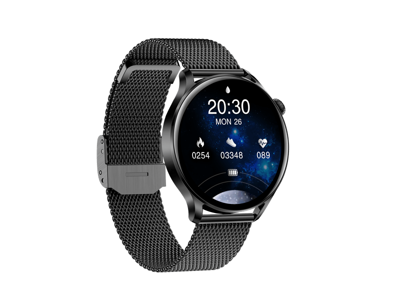 Garett Lady Elegance RT Okosóra, fekete, acél szíj